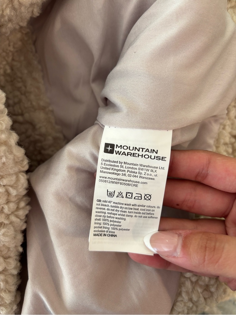 Cozy Hooded Sherpa Jacket - Cream - Picture 6 of 6